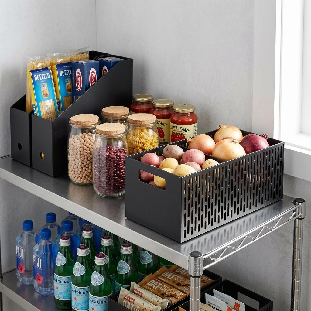 Stackable produce organizer for pantry and kitchen use