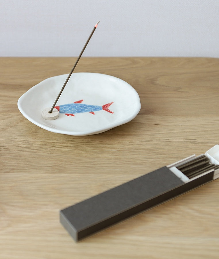Fish shaped ceramic platter used as decorative serving plate
