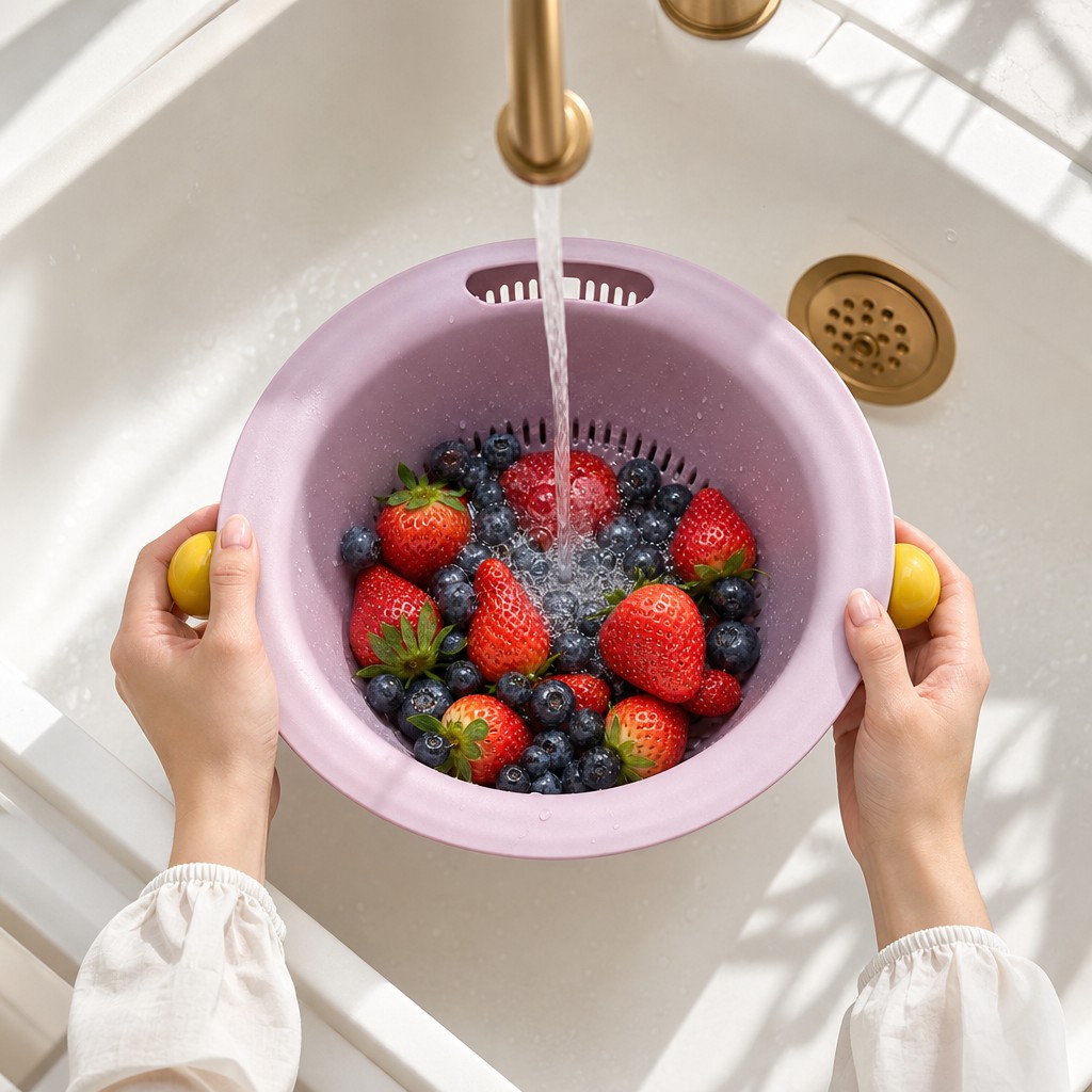 Dusty Purple double layer colander basket