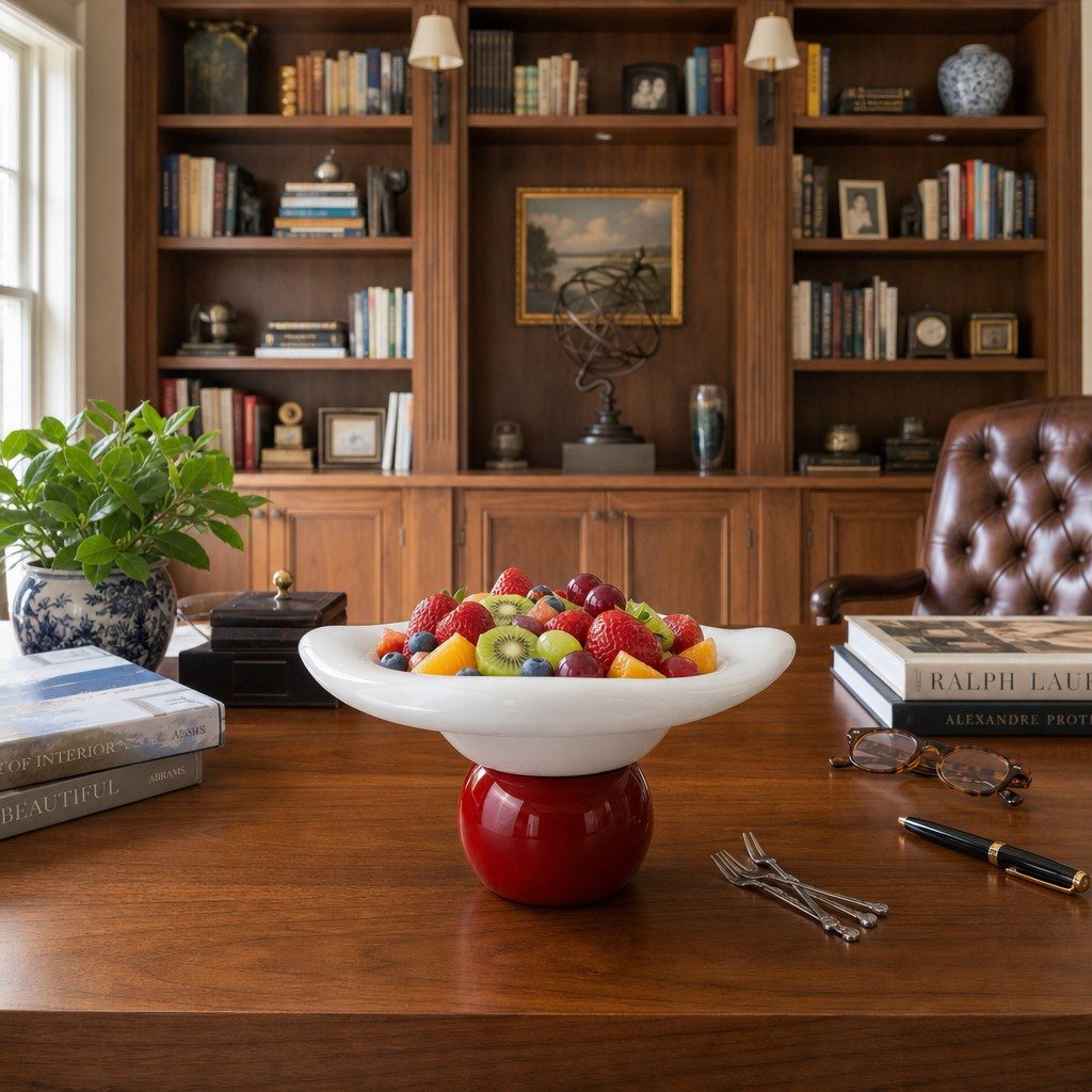 Ceramic serving tray for snacks and dry goods